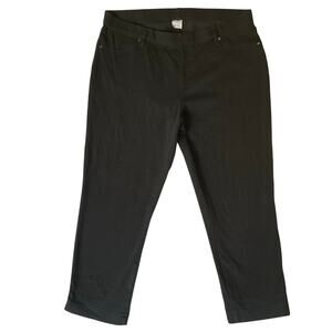 Time and Tru Women Pants size XXL (20) Black Mid Rise Stretch Ankle Crop
